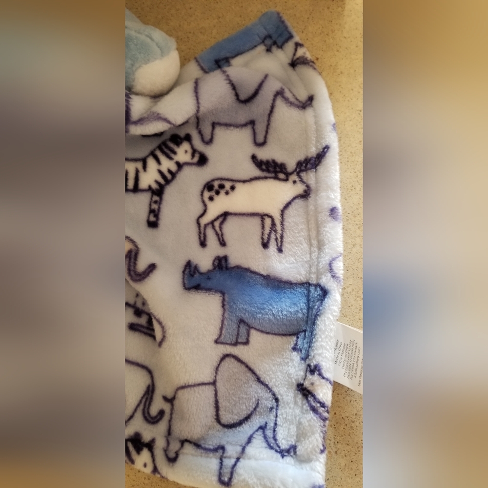 Baby Blue Elephant Lovey with Security Blanket Stuffed Animal NWT - Picture 7 of 15